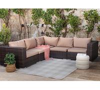 Surya Tapis géométrique d'intérieur et d'extérieur durable pour salon, cuisine, jardin, terrasse - Tapis à motifs colorés de style bohème résistant aux UV et aux taches - Taille L (160 x 213 cm, beige