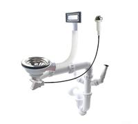 SUS304 Système de drainage 110 mm pour éviers de cuisine à montage mural et double coude pour connexion au lave-vaisselle