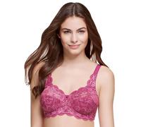 Susa Soutien-gorge femme Latina, sans armatures, dentelle élastique, Rose (Prune 118) 125C