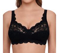 Susa Soutien-Gorge Femme sans Armatures en Dentelle élastique Latina, Opaque, Noir (004), 100D