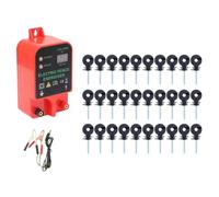 susaa 10 Km de Clôture Électrique pour Bétail, Contrôleur D'Impulsions Haute Tension, Écran LCD Étanche, Isolateurs de Clôture Électrique, Installation Facile, Prise Ue