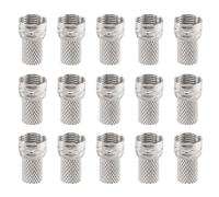 susaa 15 Pcs RG6 F-Type Torsion - sur Coaxial Cable Coaxial Connecteur Male pour CCTV Camera