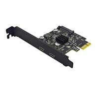 susaa Carte PCIE 2 Ports PCI Express 3.0 X1 vers Double Carte D'Extension USB Alimentation USB3.2 Gen2 10 Gbit/S Puce ASM3142 pour Ordinateur de Bureau