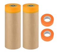 susaa Papier de Masquage Pré-Collé, Rouleaux de Papier de Peintre pour Adhésif et Rideaux, pour la Protection des Meubles et des de Voiture, Revêtement Mural