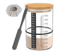 susaa Pot de Démarrage en Verre pour Levain, Récipient de Fermentation, Réservoir à Large Ouverture pour la Cuisine, Cuisson, Stockage des Aliments, Installation Facile