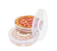susaa Réutilisables Pizza Rangement Container, Porteuse à de 12 Pouces de 2 Pouces avec Couvercle et Diviseur, Poignée de Transport Extensible