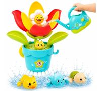 SUSABABY - Jouet de Bain bébé avec Fleur, arrosoir et Animaux aspergeurs, Circuit d’Eau Enfant, Jeu dès 2 Ans