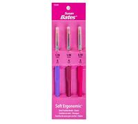 Susan Bates Steelite Ensemble de crochets ergonomiques en acier doux - Tailles 1,7 mm, 1,9 mm et 2,1 mm