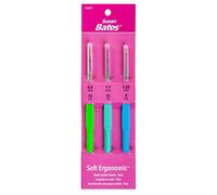 Susan Bates Steelite Soft Ergonomic Steel Crochet Hook Set-Fine - Sizes 0.9mm,1.1mm, and 1.25mm