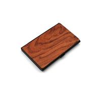 SUSANMAISON Porte-cartes de visite en noyer noir avec logo, lettrage relatif aux relations publiques, conférence, publicité commerciale, promotion, coffret cadeau (bois barflower fond noir)