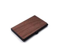 SUSANMAISON Porte-cartes de visite en noyer noir avec logo, lettrage, relations publiques, conférence, publicité commerciale, promotion, coffret cadeau, Noyer noir (dos noir)
