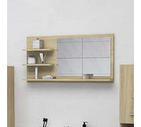 Susany Miroir de Salle de Bain avec étagère, Miroit avec Tablette, Montage Mural Chêne Sonoma 90x10,5x45 cm