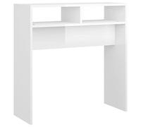 Susany Table Console | Table Console avec tiroir et étagères | Table d'appoint de canapé Rustique pour entrée, Salon | Blanc Brillant 78x30x80cm Aggloméré