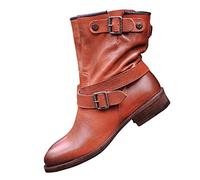 Susenstone 2022 Bottes Chelsea Femmes Sans Lacet Cowboy Botte Bottine Hiver éQuitation Bottes Militaires ImperméAble Confortable En Plein Air Chaussures D'Hiver Confort Bottines