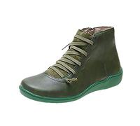 Susenstone 2022 Bottes De Neige Pour Femmes Bottes Militaires à Lacets Vintage Chelsea Bottines Chaud ImperméAble Confortable Sans Lacet Chaussures D'Hiver En Plein Air
