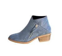 Susenstone 2022 Bottines Pour Femmes Vintage Chelsea Cowboy Bottes Bottines Chaudes ImperméAble Confortable Sans Lacet Chaussures D'Hiver En Plein Air Pour Les Femmes