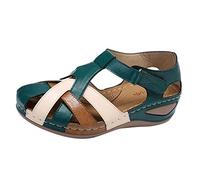 Susenstone 2023 Sandales à bout Fermé,Sandales de Marche Randonnée Femme Eté Mode Sandales de Plage Confort Anti-Dérapant Bout Fermé Claquettes de Trekking 38 EU Vert