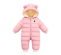 Susenstone Bébé Barboteuse à Capuche Nouveau-Né Polaire Combinaison Hiver Grenouillères Garçons Filles Manche Longue Jumpsuit Manteau Chaud Fleece Enfant Vêtement Cadeau 0-3 Mois