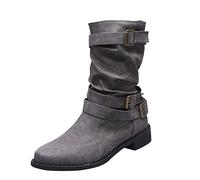 Susenstone Bottes De Cowboy Femmes Bottines Vintage Chelsea Bottes Chaudes Bottines ImperméAble Confortable Sans Lacet Chaussures D'Hiver En Plein Air Bottine Femme en Cuir 2022