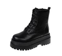 Susenstone Bottines Femmes À Lacets Plateforme Chaussures Plates Rétro Mode En Cuir Femmes Bottines Style Britannique Travail De Mariage Bottines Chaussures De Marche Pas Cher