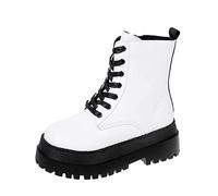 Susenstone Bottines Femmes À Lacets Plateforme Chaussures Plates Rétro Mode En Cuir Femmes Bottines Style Britannique Travail De Mariage Bottines Chaussures De Marche Pas Cher