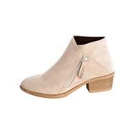 Susenstone Bottines Pour Femmes Vintage Chelsea Cowboy Bottes Bottines Chaudes ImperméAble Confortable Sans Lacet Chaussures D'Hiver En Plein Air Bottes Motardes Femme Bottes