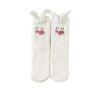Susenstone Chaussettes Femme Laine Hiver Chaudes Velours éPaisse Kawaii Chaussettes De Maison Oreilles De Lapin AntidéRapante Interieur Chausson Chaussette Fille Coton
