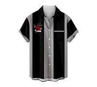 Susenstone Chemises de Noël Homme Séchage Rapide Militaire Hauts Rétro Oversize Hawaiian Élégant Lâche 100% Coton Respirant Hommes Noël Mode Coton Décontractée Top Blouse