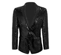 Susenstone Costumes De NoëL ÉLéGant Mode Paillette Vintage Blazer Slim Fit pour Mariage Party Banquet Danse DiscothèQue