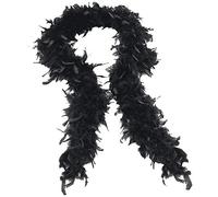 Susenstone éCharpes En Plume ChâLe Echarpe Pas Cher à La Mode Pour Costume De Spectacle De Danse Burlesque (Taille unique, Noir)