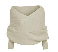 Susenstone Echarpes Femme Cachemire TricotéEs à Manches Pulls Haut éCharpe Pas Cher à La Mode Wrap Hiver Chaud Longue éCharpes ChâLe Au Tricot (Blanc)