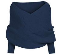 Susenstone Echarpes Femme Cachemire TricotéEs à Manches Pulls Haut éCharpe Pas Cher à La Mode Wrap Hiver Chaud Longue éCharpes ChâLe Au Tricot (Bleu marine)
