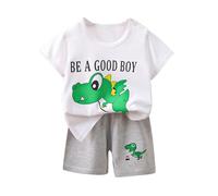 Susenstone Ensemble Enfant Bébé Garçon Eté de 2 Pièces T-shirt Shorts Imprimé Mignon Lot de 2 Short Enfant Bébé Garçon Fille Shirt à Manches Courtes + Shorts Taille Elastique