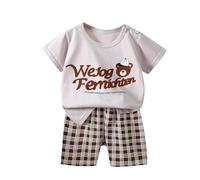Susenstone Ensemble Enfant Bébé Garçon Eté de 2 Pièces T-shirt Shorts Imprimé Mignon Lot de 2 Short Enfant Bébé Garçon Fille Shirt à Manches Courtes + Shorts Taille Elastique