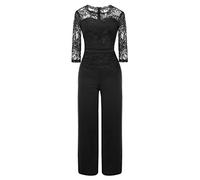 Susenstone Femme ÉTé Jumpsuit en Dentelle Bodysuit Combishort Manches Longues Romper Casual Pantalon Combinaison Chic pour SoiréE Cocktail