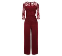 Susenstone Femme ÉTé Jumpsuit en Dentelle Bodysuit Combishort Manches Longues Romper Casual Pantalon Combinaison Chic pour SoiréE Cocktail
