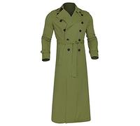 Susenstone Homme Manteau Long Trench-Coat Automne Hiver Mince à Manches Longues Double Boutonnage Pardessus Col Revers Classique Manteaux Blouson Parka Outwear