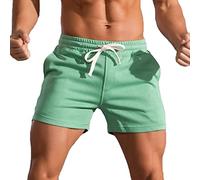 Susenstone Homme Shorts de Sport Coton Court Course à Pied Léger Séchage Rapide Running Jogging Fitness Short avec Poches Short d'escalade Casual Pantalon de survêtement Pantalons Courts, Vert