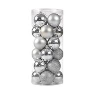 Susenstone Lot de 24 Boules de Noel Décorations pour Arbres de Noël Boules Sapin de Noel en Or Rouge, adaptées à l'intérieur et à l'extérieur,Pendentifs pour Sapin de Noël