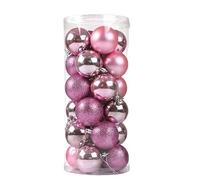 Susenstone Lot de 24 Boules de Noel Décorations pour Arbres de Noël Boules Sapin de Noel en Or Rouge, adaptées à l'intérieur et à l'extérieur,Pendentifs pour Sapin de Noël