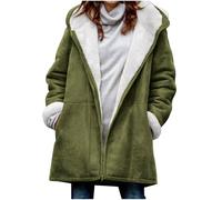 Susenstone Manteau en Laine Femme Manteaux Femmes Hiver épaissir Doublé Polaire Chaud Manches Longues Blouson mi Saison Veste avec Capuche Grande Taille Parka Manteaux Polaire Doudoune Outercoat