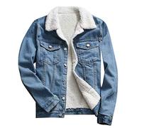 Susenstone Manteau Femme Hiver Veste Jean Ample Grand Taille Manches Longues ÉPaissie Chaud éLéGant Vintage Polaire Parka (M(EU36), Bleu)