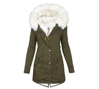 Susenstone Manteau Femme Hiver Veste Polaire Chaud épais Manteaux Outercoat en Longue et Slim Fit Parka Femme Chaude Sherpa Blouson Chic et Elegant Sweats à Capuche Outwear avec Zippé et Poches