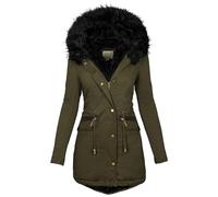 Susenstone Manteau Femme Hiver Veste Polaire Chaud épais Manteaux Outercoat en Longue et Slim Fit Parka Femme Chaude Sherpa Blouson Chic et Elegant Sweats à Capuche Outwear avec Zippé et Poches