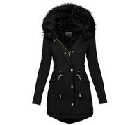Susenstone Manteau Femme Hiver Veste Polaire Chaud épais Manteaux Outercoat en Longue et Slim Fit Parka Femme Chaude Sherpa Blouson Chic et Elegant Sweats à Capuche Outwear avec Zippé et Poches