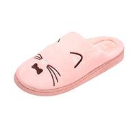 Susenstone Mignon Chat Pantoufles Coton Peluche Chaussons IntéRieur Hiver Chaud Confort Mousse MéMoire AntidéRapant Chaussures pour Les Femmes Et Les Hommes