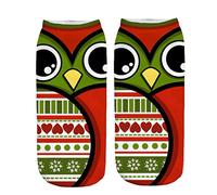 Susenstone Noel Chaussettes Femme AntidéRapantes Interieur Court Chaussette Invisibles Fille Hiver Chaudes Noel Imprimé 3D Print Socquette