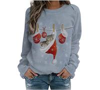Susenstone Pull De Noel Femme Pull Noel Rigolo Femme Pull Noël Femme Drole Ugly Christmas Jumper de Noel Col Rond Moches Pullover Imprimé Manches Longues Chemisier T-Shirt De NoëL pour Femmes