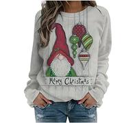 Susenstone Pull De Noel Femme Pull Noel Rigolo Femme Pull Noël Femme Drole Ugly Christmas Jumper de Noel Col Rond Moches Pullover Imprimé Manches Longues Chemisier T-Shirt De NoëL pour Femmes