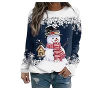 Susenstone Pull De Noel Femme Pull Noel Rigolo Femme Pull Noël Femme Drole Ugly Christmas Jumper de Noel Col Rond Moches Pullover Imprimé Manches Longues Chemisier T-Shirt De NoëL pour Femmes